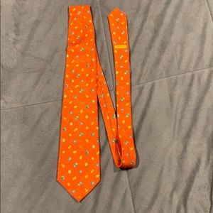 Bulgari 100% Silk Tie Orange with Fruits